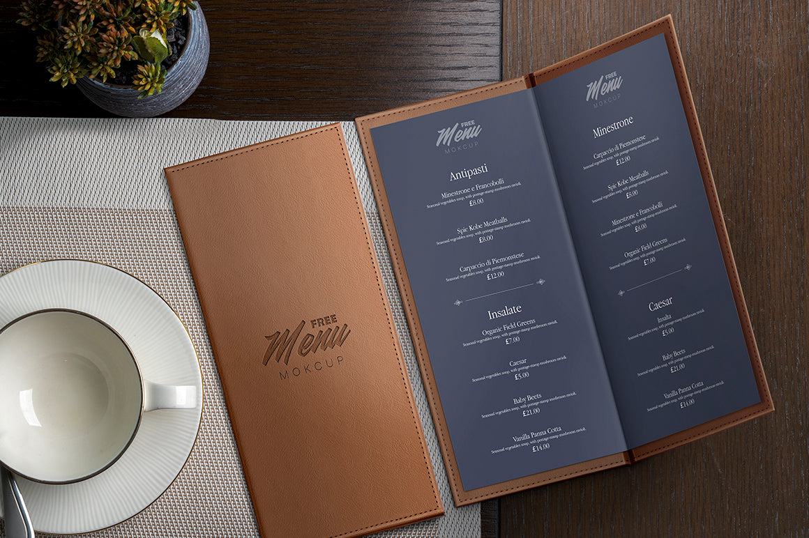 Free Restaurant Menu Mockup