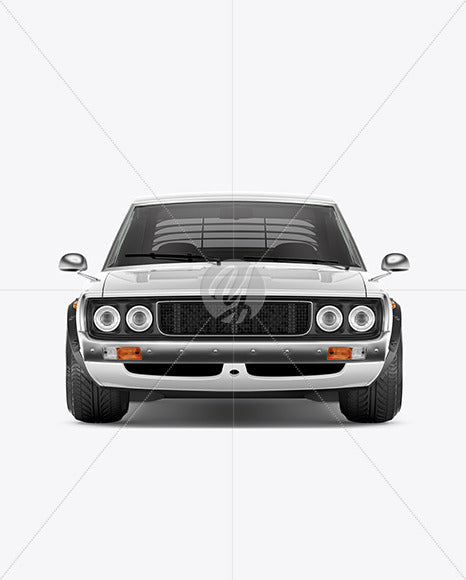 Free Retro Sport Car Mockup - Front View