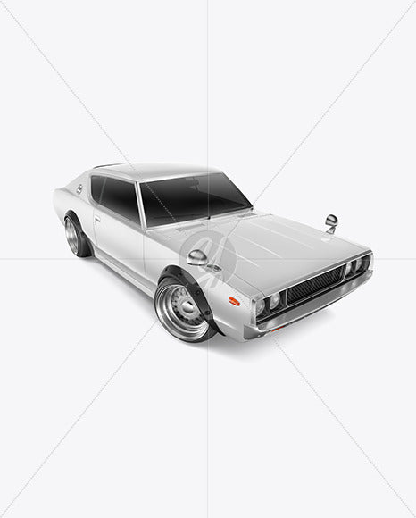 Free Retro Sport Car Mockup - Half Side View