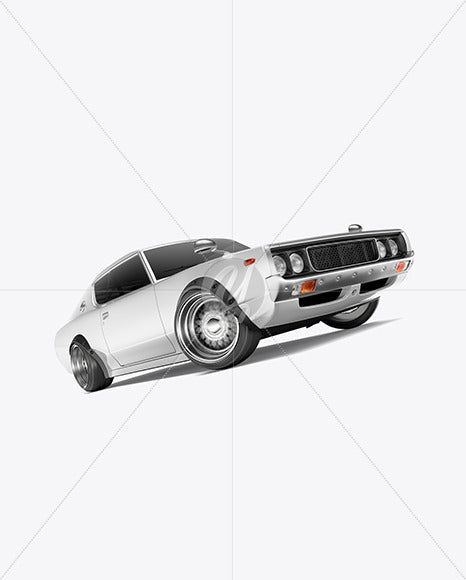 Free Retro Sport Car Mockup - Half Side View