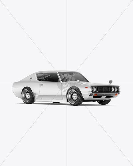 Free Retro Sport Car Mockup - Half Side View