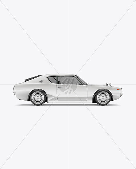 Free Retro Sport Car Mockup - Side View