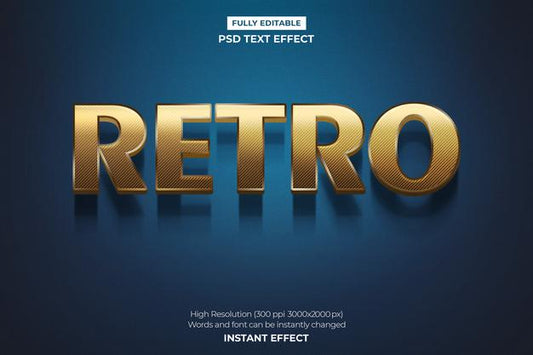 Free Retro Text Effect Psd