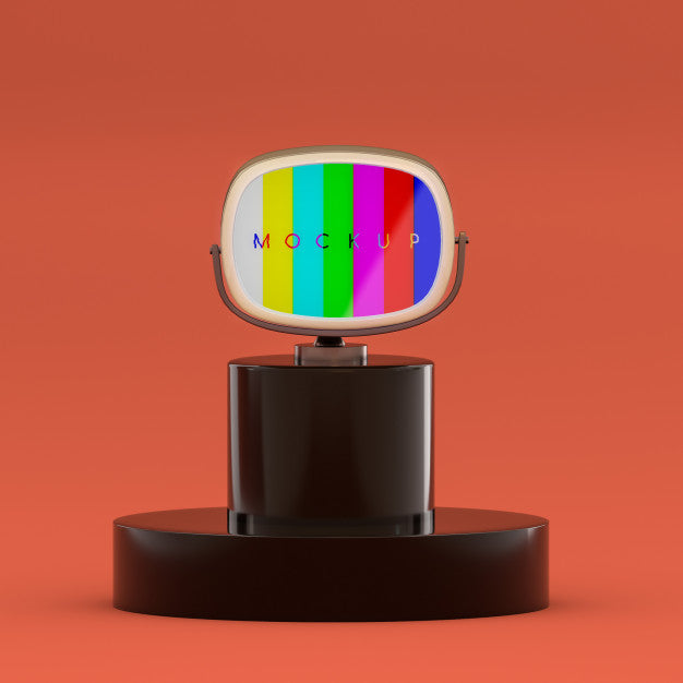 Free Retro Tv Glitch Mockup Psd