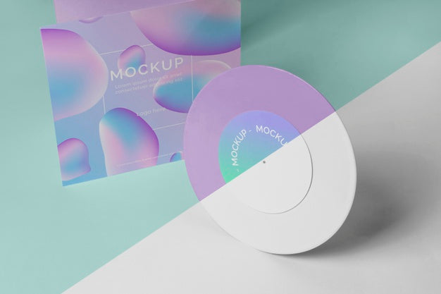 Free Retro Vinyl Disk With Abstract Packaging Mock-Up Psd