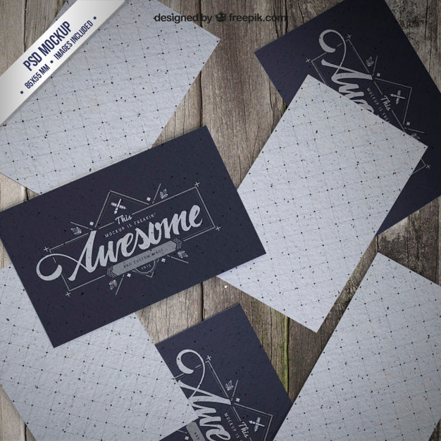 Free Retro Visit Card Mockup Psd