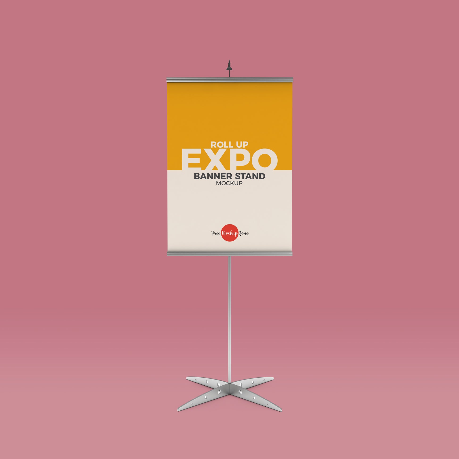 Free Roll Up Expo Banner Stand Mockup