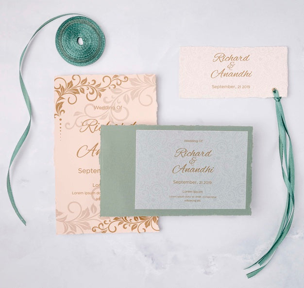 Free Romantic Wedding Invitation Concept Psd