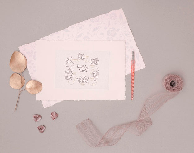 Free Romantic Wedding Invitation Psd