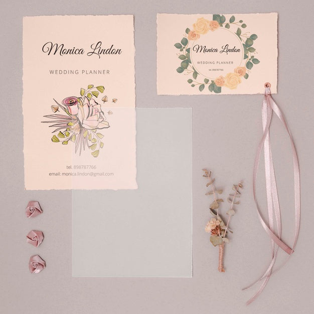 Free Romantic Wedding Invitations With Ribbon Psd