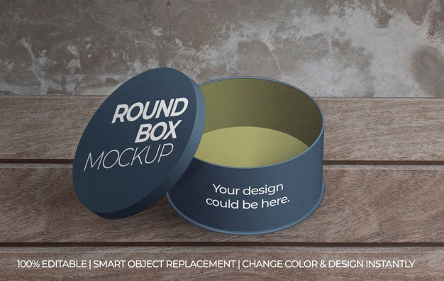 Free Round Box Mockup Psd