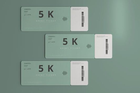 Free Round Corner Ticket Mockup Psd