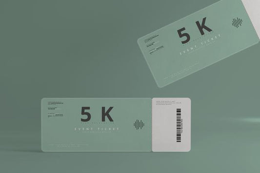 Free Round Corner Ticket Mockup Psd