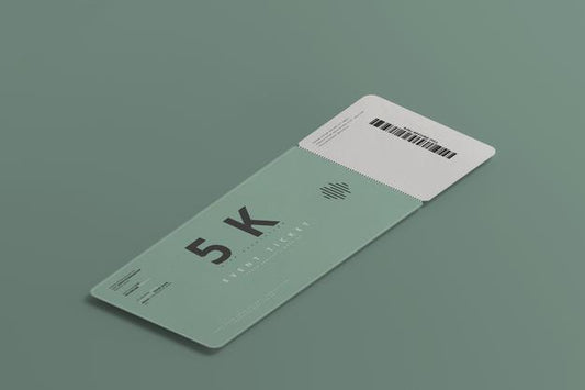 Free Round Corner Ticket Mockup Psd