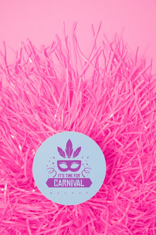 Free Round Paper Mockup With Carnival Concept Psd