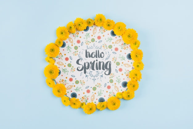 Free Round Paper Template With Flowers For Spring Psd