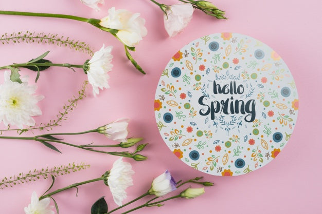 Free Round Paper Template With Flowers For Spring Psd