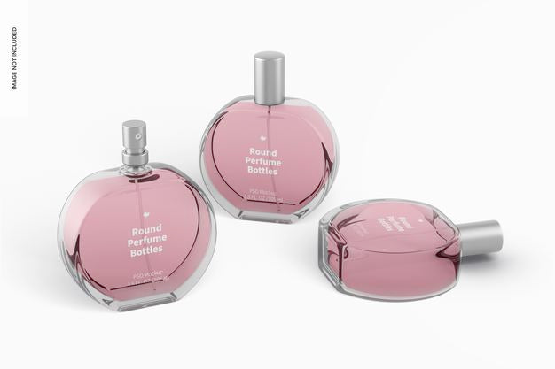 Free Round Perfume Bottle Set Mockup Psd