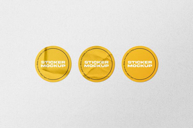 Free Round Sticker Mockup Psd