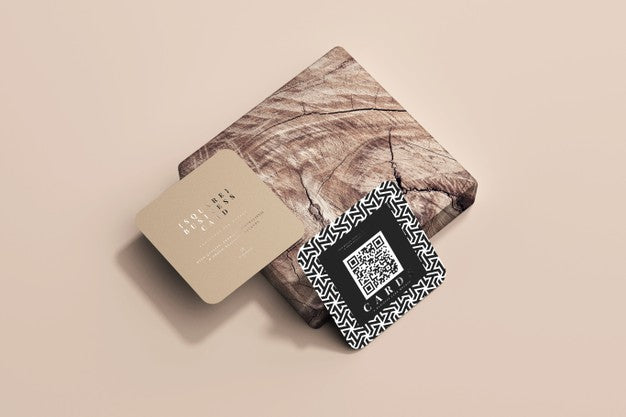Free Rounded Corner Square Business Cards Mockup Psd