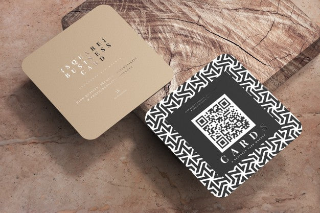 Free Rounded Corner Square Business Cards Mockup Psd
