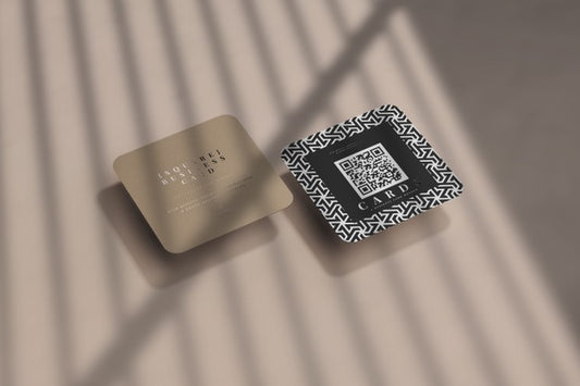 Free Rounded Corner Square Business Cards Mockup Psd