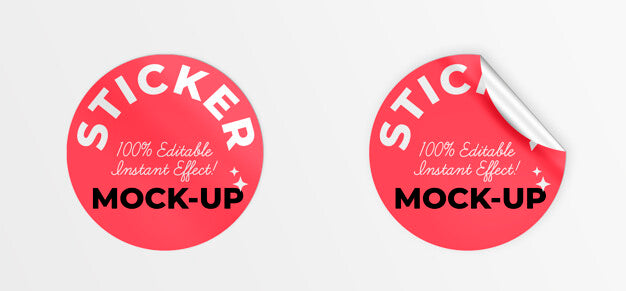 Free Rounded Stickers Mockup Psd