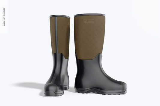Free Rubber Boots Mockup, Front View Psd