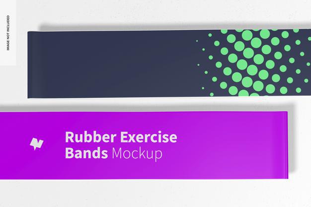 Free Rubber Exercise Bands Mockup, Close Up Psd