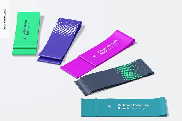 Free Rubber Exercise Bands Set Mockup Psd