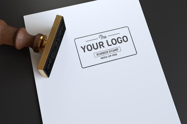 Free Rubber Stamp Logo Mockup Psd