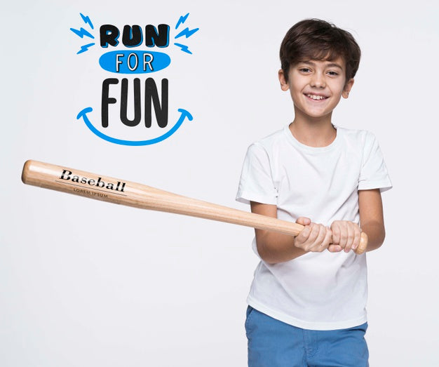 Free Run For Fun Young Cute Boy Mock-Up Psd