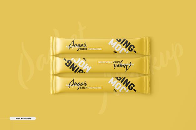 Free Sachet Stick Packaging Mockup Psd