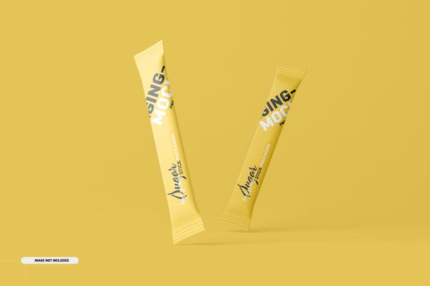 Free Sachet Stick Packaging Mockup Psd