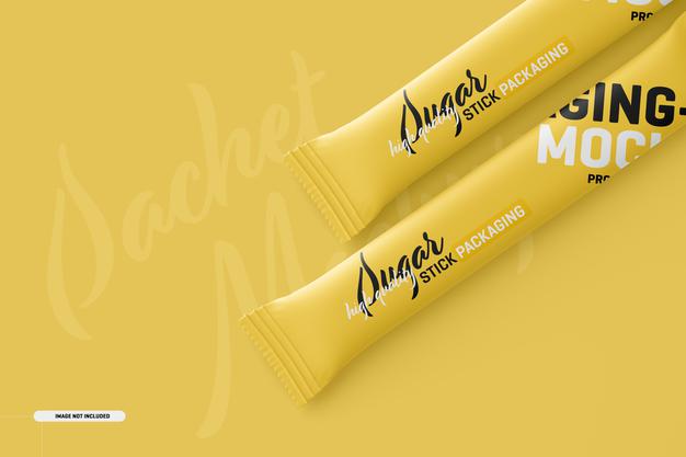 Free Sachet Stick Packaging Mockup Psd