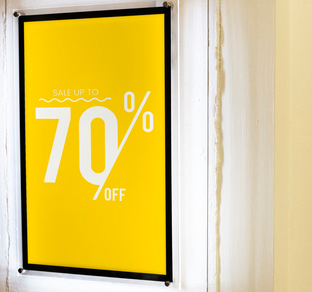 Free Sale Up To 70% Off Poster Mockup Psd