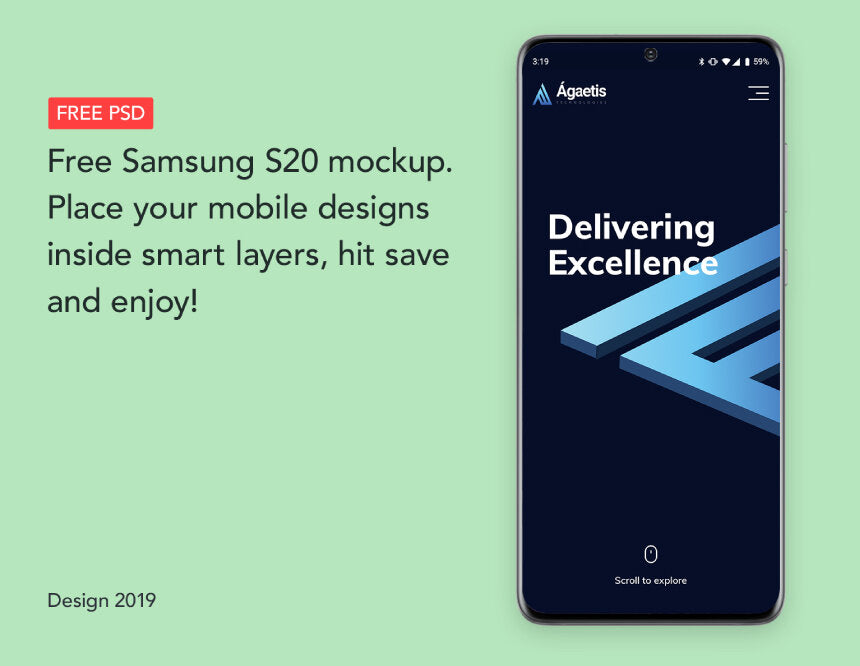 Free Samsung S20 Mockup