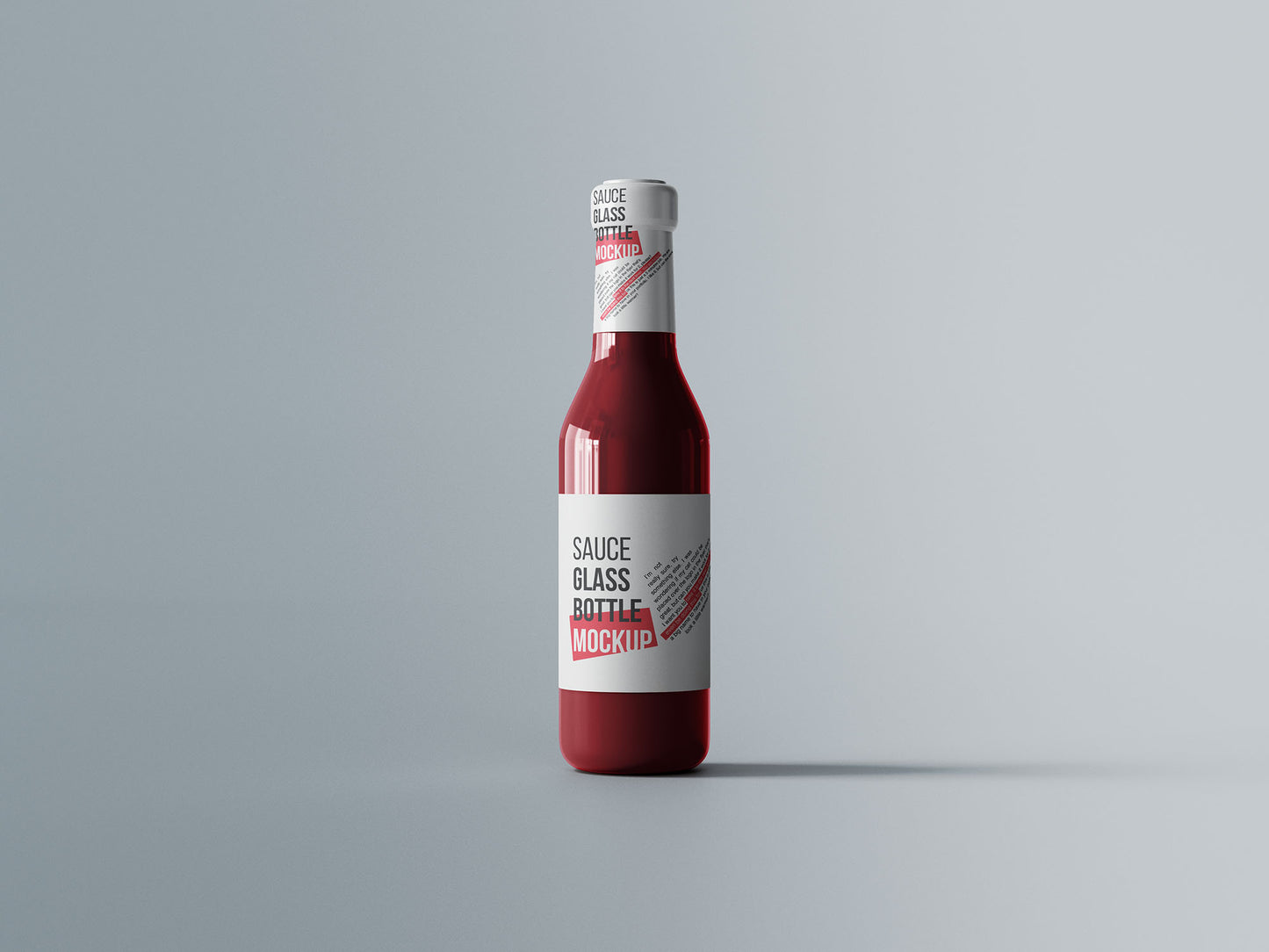 Free Sauce Glass Bottle Mockup