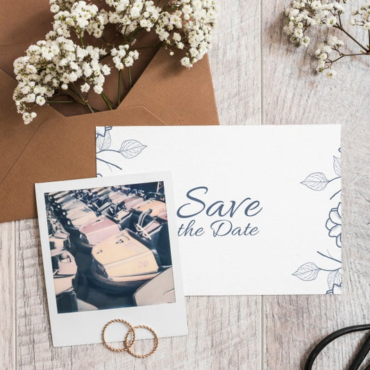 Free Save The Date Card Mockup Psd