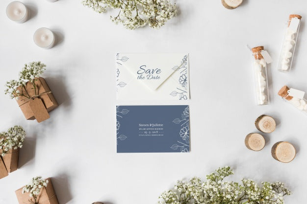 Free Save The Date Card Mockup Psd