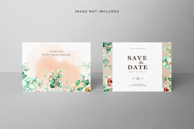 Free Save The Date Card Mockup Psd