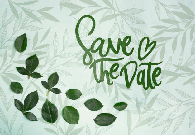 Free Save The Date Flowers Concept Mock-Up Psd