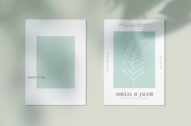 Free Save The Date Wedding Invitation Card Mockup Psd