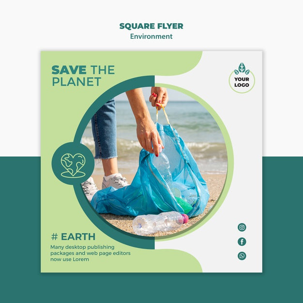 Free Save The Planet Concept Mock-Up Psd