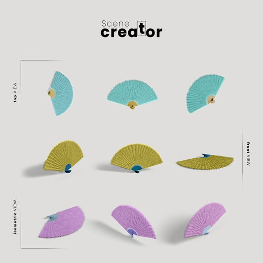Free Scene Creator Carnival Colorful Fans Psd