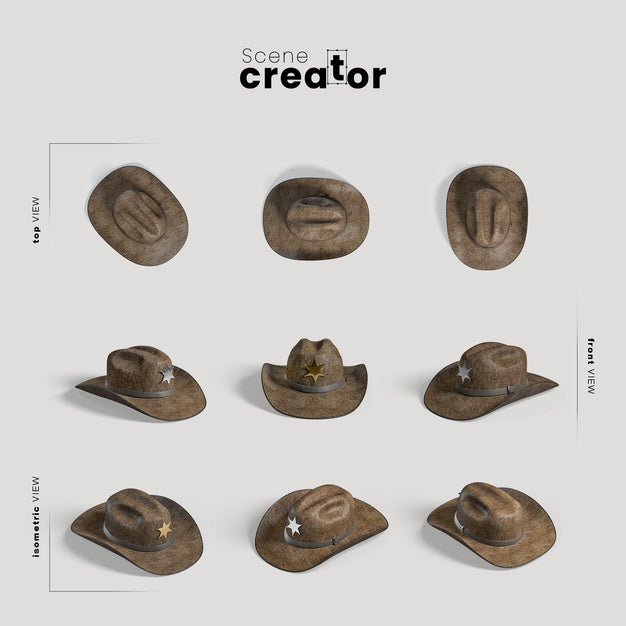 Free Scene Creator Carnival Cowboy Hat Psd