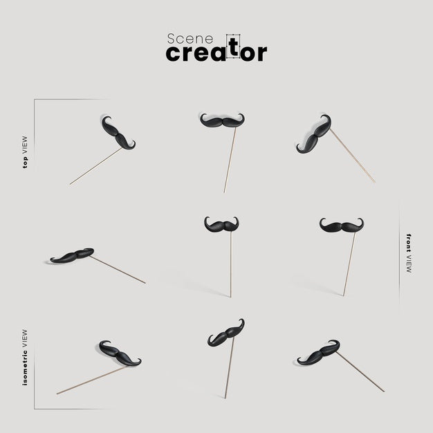 Free Scene Creator Carnival Fake Mustache Psd