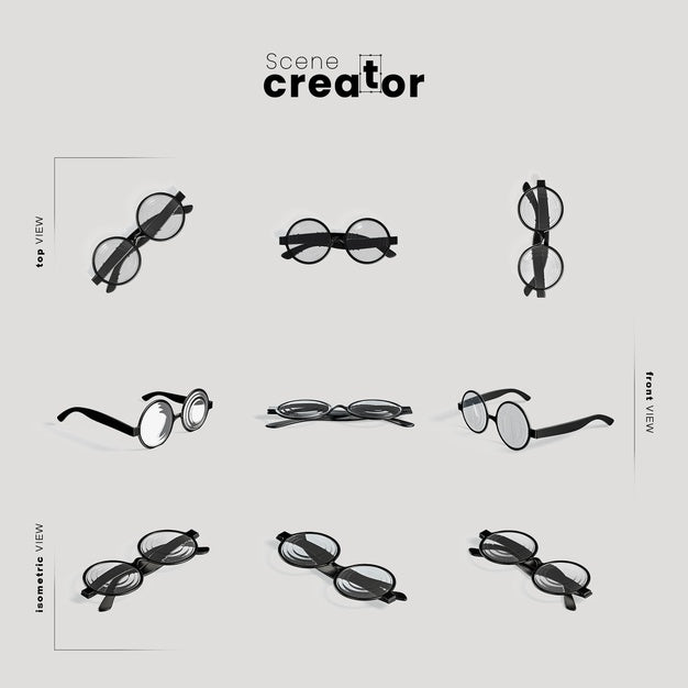 Free Scene Creator Carnival Round Glasses Psd