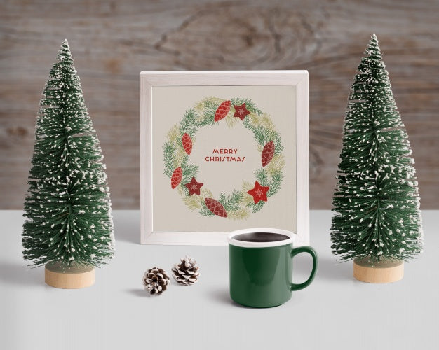 Free Scene Creator Mockup With Christmas Concept Psd