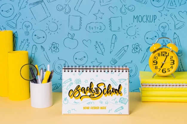 Free School Supplies And Notepad With Mock-Up Psd